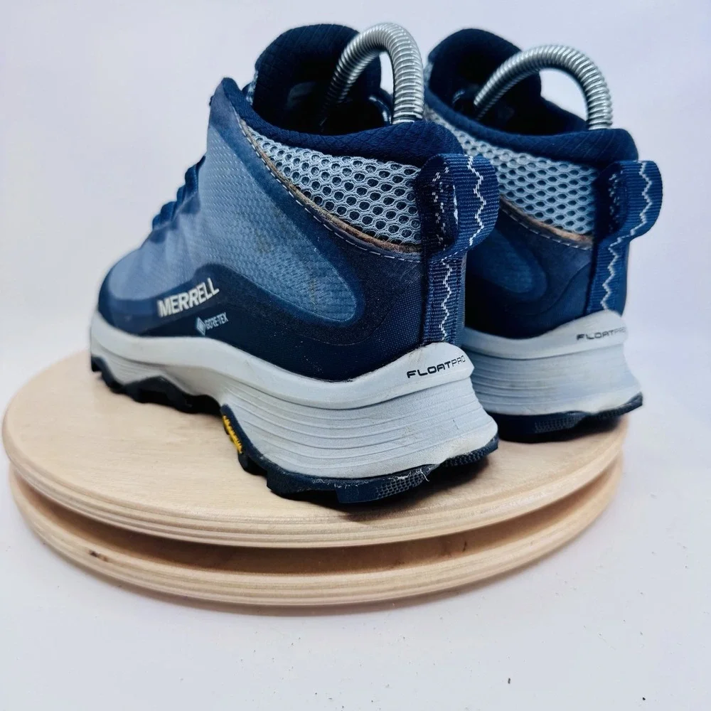 Merrell Moab Speed Mid GTX Hiking Boots Shoes Women's 6 Blue Gore-Tex